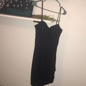 Sequined Top Black Dress